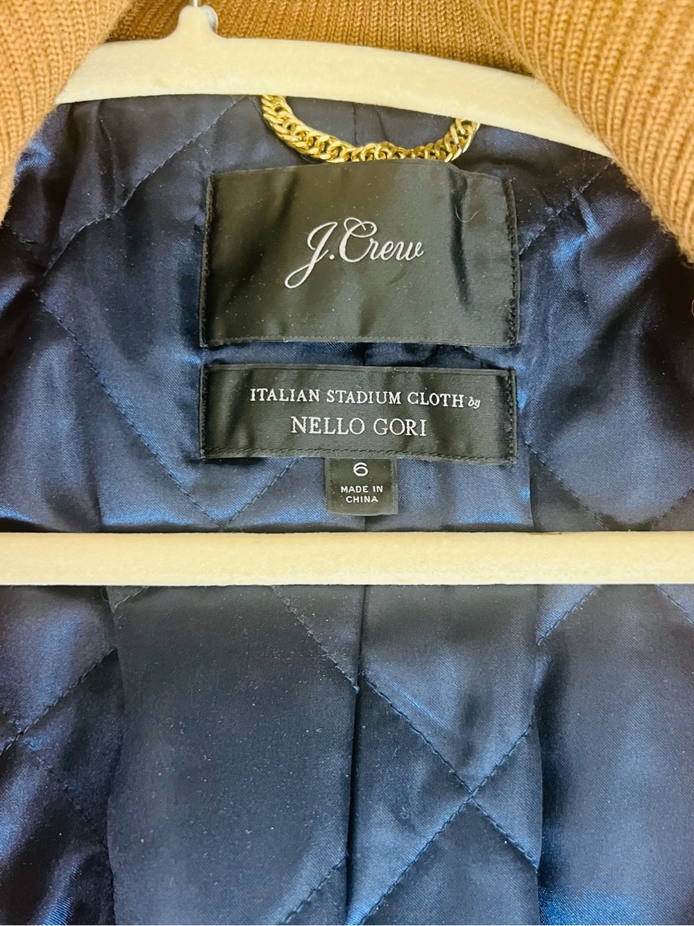 J. Crew Lodge Coat in Italian stadium- cloth wool. Quilted Lined - Picture 3 of 9